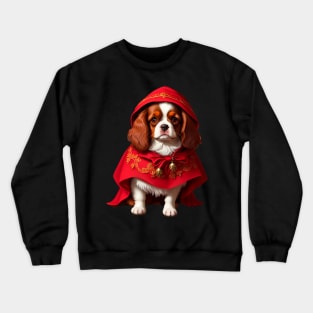 Elegant Shy Cocker Spaniel as Red Riding Hood Version 2 Crewneck Sweatshirt